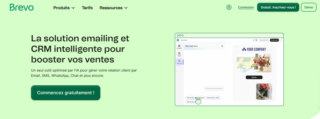 Interface de Brevo, outil emailing français avec automatisations gratuites