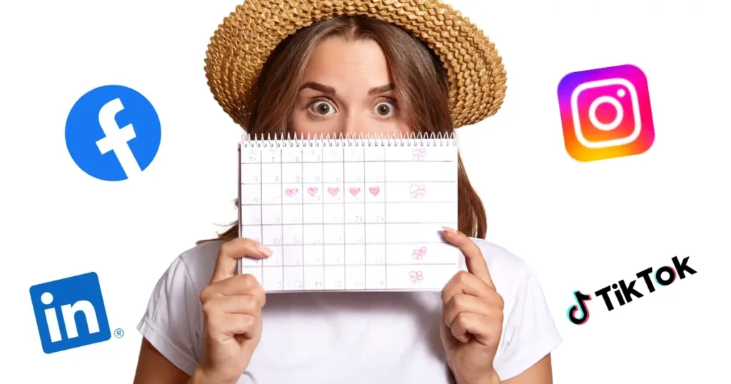 Calendrier éditorial social media 2025 avec logos des réseaux sociaux populaires en Algérie
